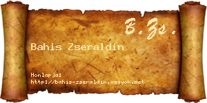 Bahis Zseraldin névjegykártya